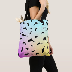 Tote Bag requin-taupe sur fond océanique