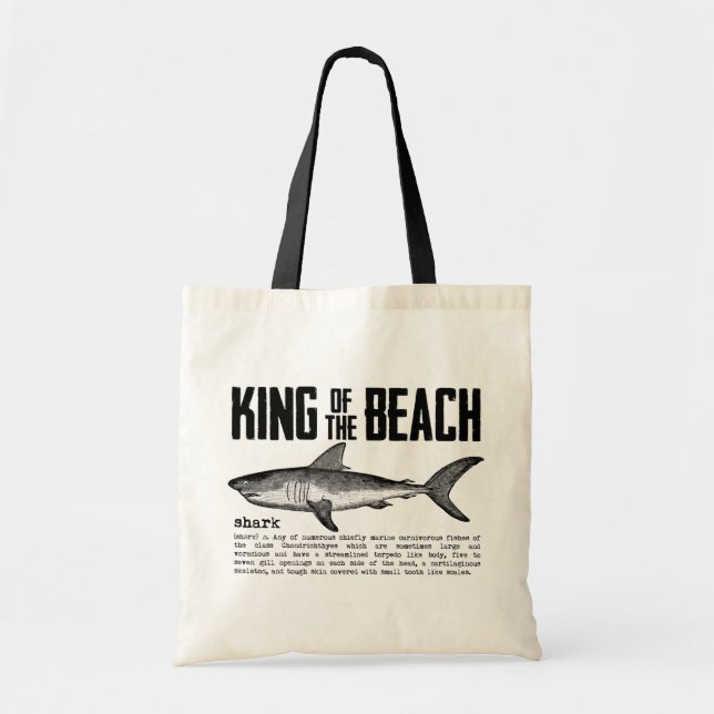 Tote Bag Requin Vintage Beach King avec définition (Devant)