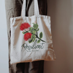 Tote Bag Résilience de la fleur rouge hawaïenne Lehua à l'a