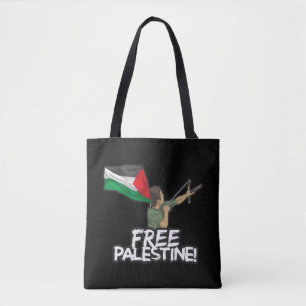 Tote Bag Résistant palestinien portant un drapeau enfant pa