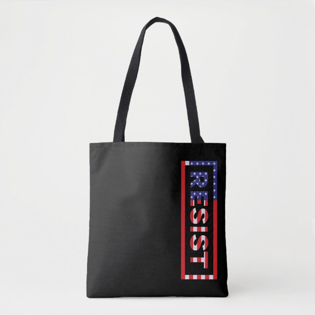 Tote Bag RÉSISTER| Drapeau des États-Unis (Devant)