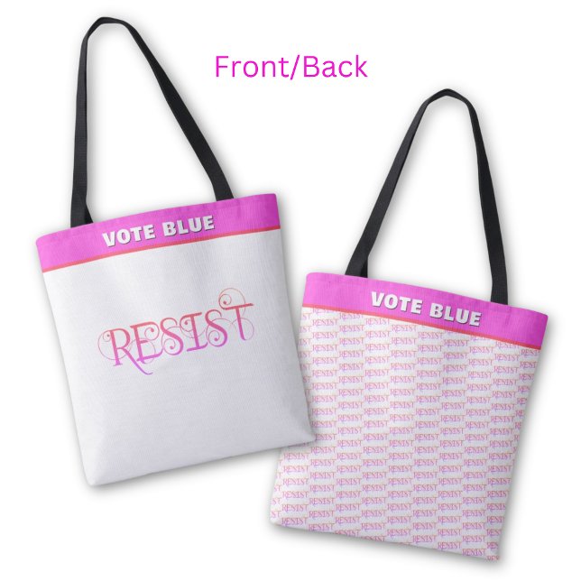 Tote Bag Résister en rose Répéter (Créateur téléchargé)