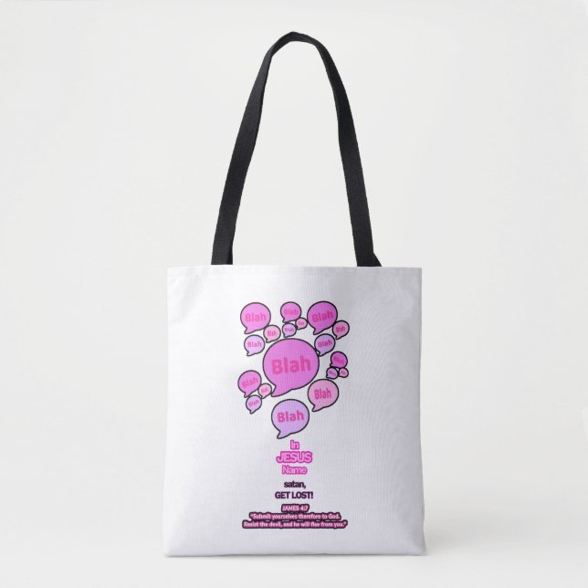 Tote Bag Résistez au diable - Rose (Devant)