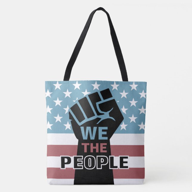 Tote Bag Résistez Au Drapeau Américain Notre Peuple (Devant)