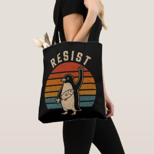 Tote Bag Résistez Aux Manifestations De Pingouins Contre Le