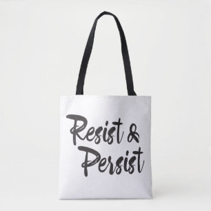 Tote Bag Résistez persistent manuscrit moderne Fourre-tout