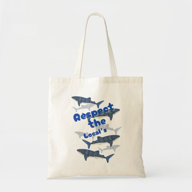 TOTE BAG RESPECTEZ LES LOCAUX, LA FAMILLE DE SHARK NAGER PR (Devant)