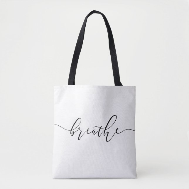 Tote Bag Respire la méditation Yoga Minimaliste (Devant)