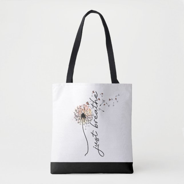 Tote Bag Respirer le papillon Dandelion Inspiration Yoga (Devant)