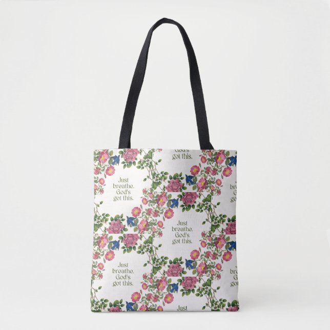 Tote Bag Respirez simplement. Dieu s'en charge. (Devant)