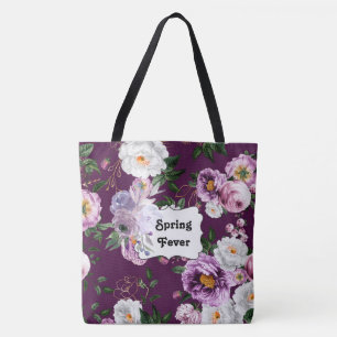 Tote Bag Ressort Fièvre violet mode florale Fourre-tout