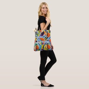 Tote Bag Ressorts Palm géométriques rétro