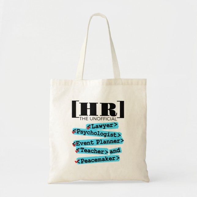 Tote Bag Ressources humaines RH non officielles amusantes (Devant)