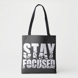 Tote Bag Rester concentré Phrase motivationnelle avec tex