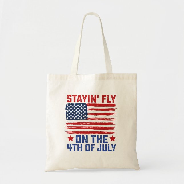 Tote Bag Rester En Avion Sur Le Drapeau Américain 4 juillet (Devant)