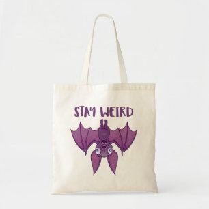 Tote Bag Restez bizarre chauve-souris caricaturale