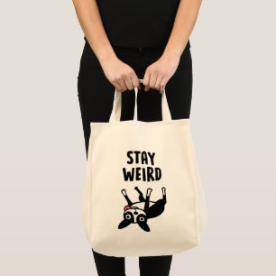 Tote Bag Restez bizarre Funky Boston Terrier Dog
