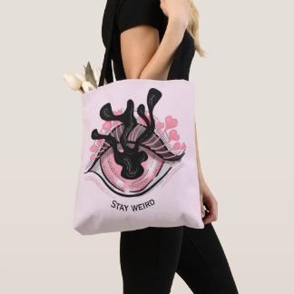 Tote Bag Restez bizarre Goth Rose Oeil Déplaisant Horreur W