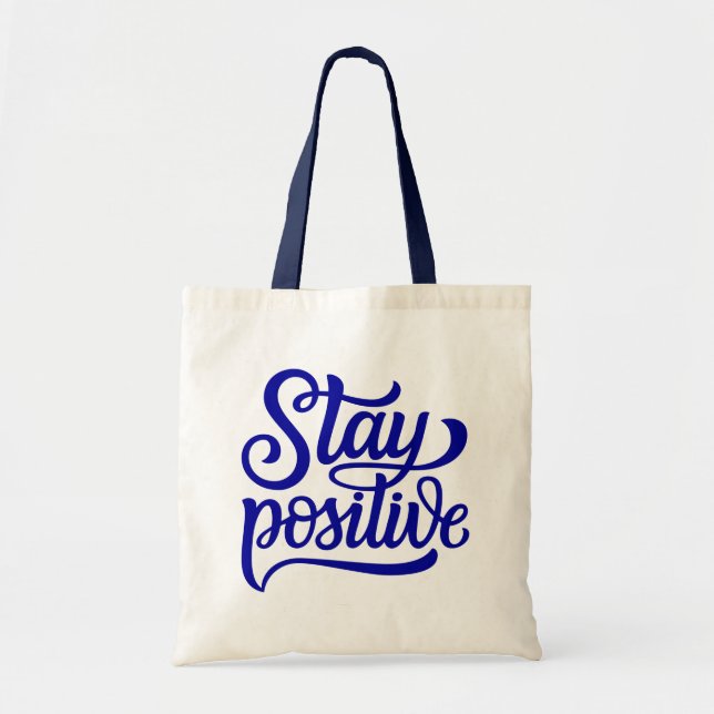 Tote Bag Restez bleu positif (Devant)
