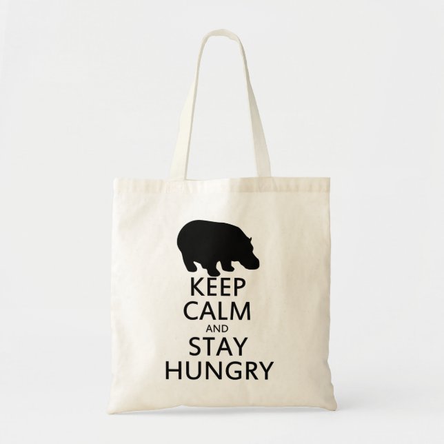 Tote Bag Restez calme et ayez faim (Devant)