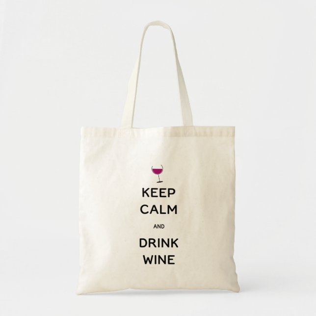 Tote Bag Restez calme et buvez du vin (Devant)