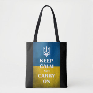 Tote Bag Restez calme et continuez votre trident emblème uk
