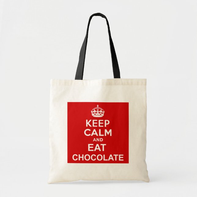Tote Bag Restez calme et mangez du chocolat (Devant)