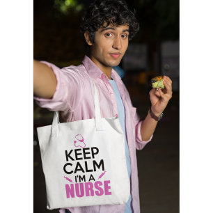 Tote Bag Restez calme Je suis infirmière