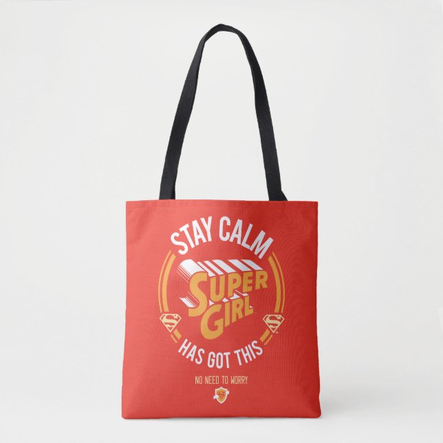 Tote Bag Restez Calme Supergirl a eu ceci (Devant)