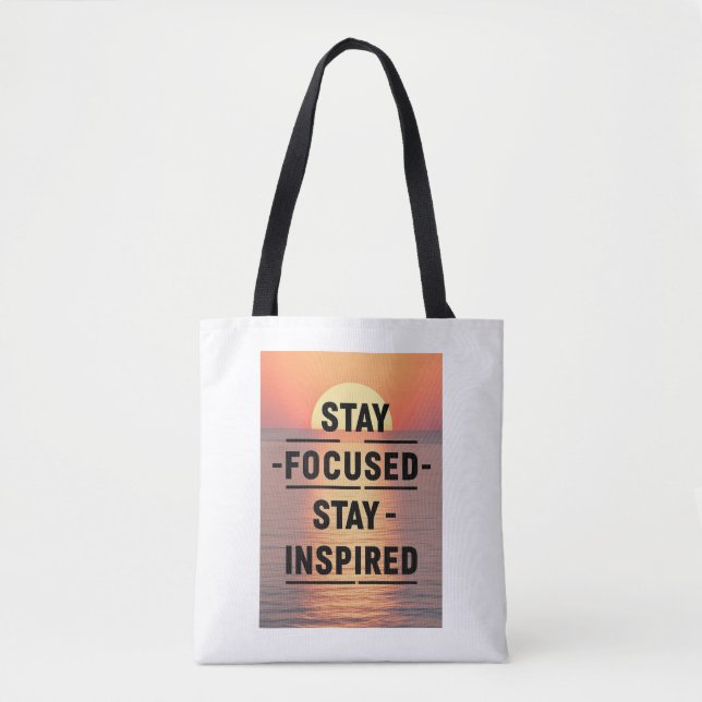Tote Bag Restez concentré - Restez inspiré option 2 (Devant)