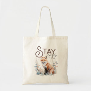 Tote Bag Restez confortable Woodland Fox Noël