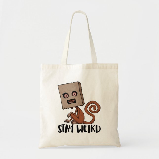 Tote Bag Restez Étrange Singe De Sacoche (Devant)