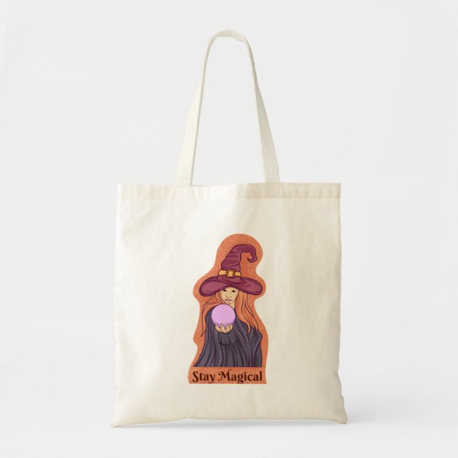 Tote Bag Restez Magique Mignonne Fantôme Drôle Halloween Su (Devant)