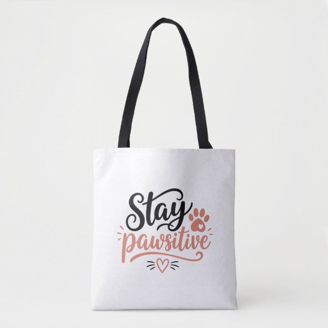 Tote Bag Restez Pawsitive (Devant)