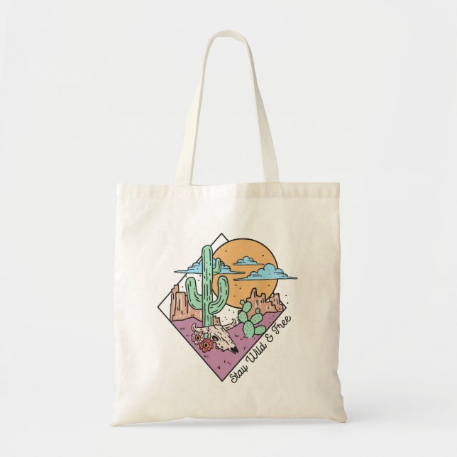 Tote Bag Restez Sauvage Et Gratuit (Devant)