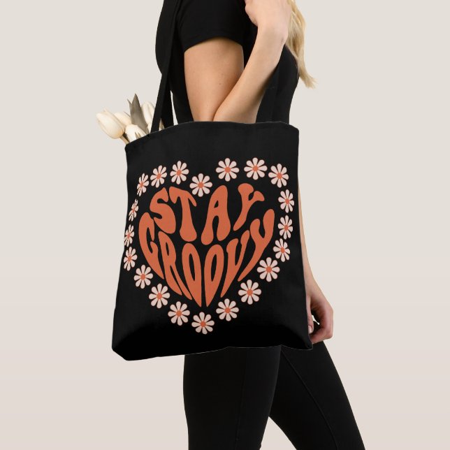 Tote Bag Restez Super Floral Heart (De près)