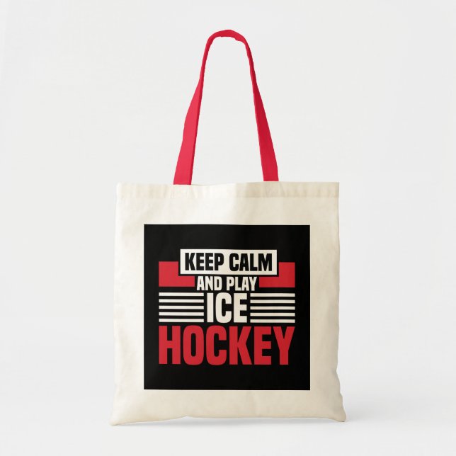 Tote Bag Restez tranquille Jouer Hockey (Devant)