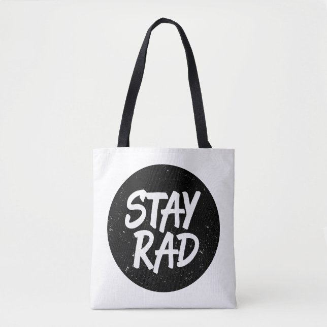 Tote Bag Restez typographie de Rad (Devant)