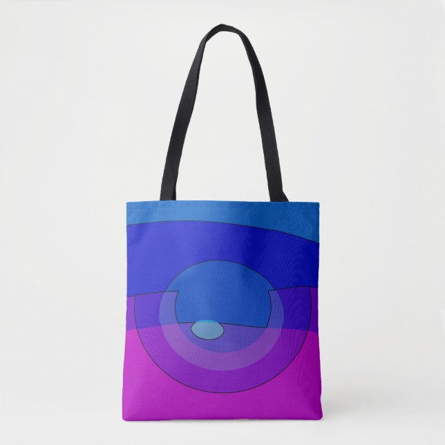 Tote Bag Résumé abstrait violet et bleu 1007 (Devant)