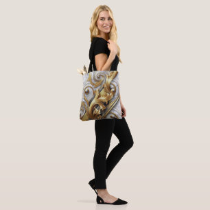 Tote Bag Résumé avec accents Gold sur Black & White