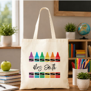 Tote Bag Retour à l'école Arc-en-ciel Professeur Vie