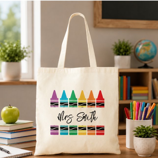 Tote Bag Retour à l'école Arc-en-ciel Professeur Vie (back School Rainbow Teacher Life Tote Bag)