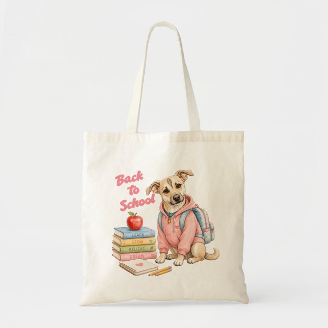 Tote Bag Retour à l'école avec Lina (Devant)
