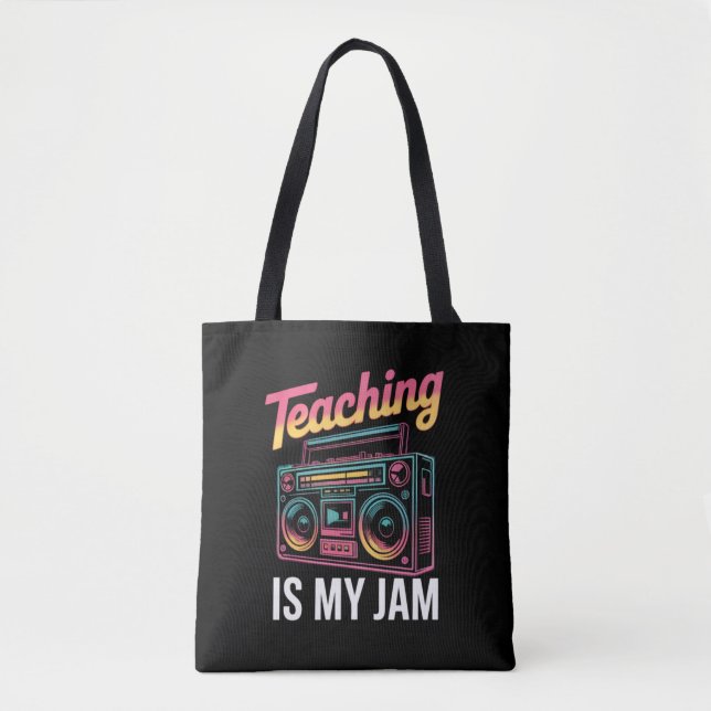 Tote Bag Retour à l'école Enseignement rétro est My Jam 80s (Devant)