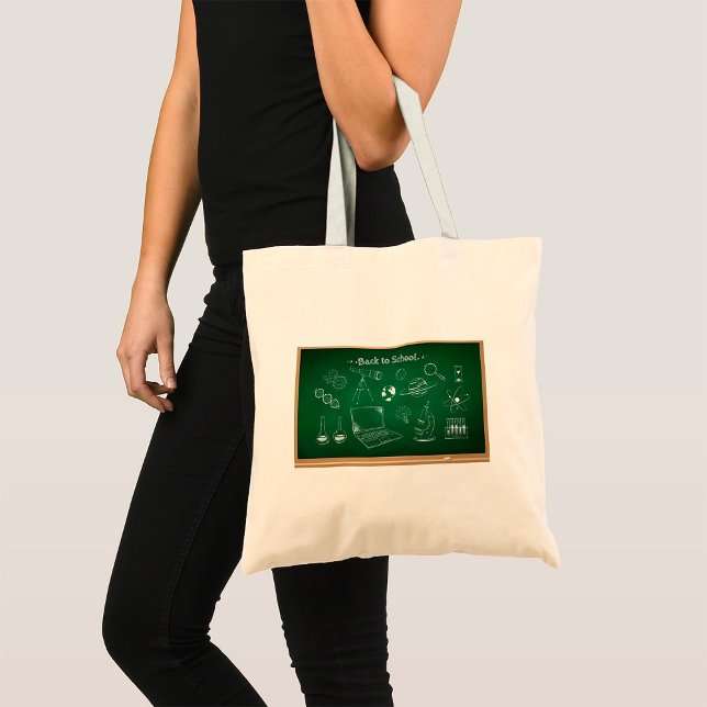 Tote Bag Retour à l'école Science Chalkboard Éducation (Créateur téléchargé)