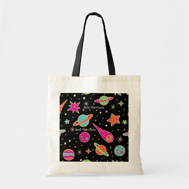 Tote Bag Retour À L'École Space Rocket Nom du Motif (Devant)