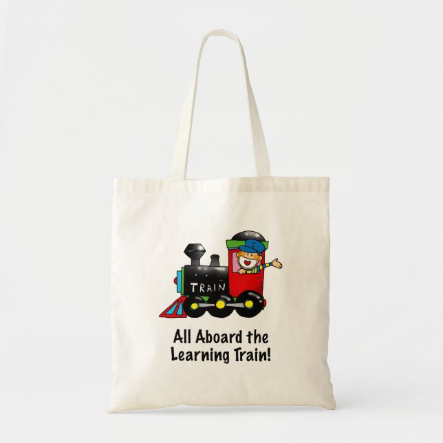 Tote Bag Retour à l'école Train de formation dessin animé (Devant)