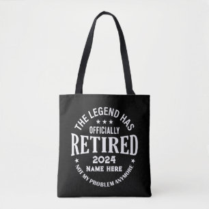 Tote Bag Retraite personnalisée La légende a pris sa retrai
