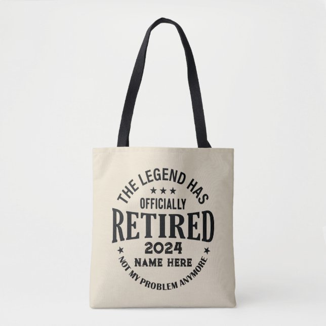 Tote Bag Retraite personnalisée La légende a pris sa retrai (Devant)