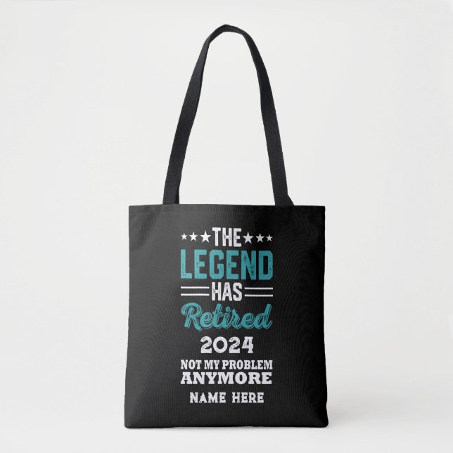 Tote Bag Retraite personnalisée La légende a pris sa retrai (Devant)
